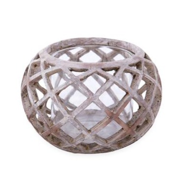 Lanterna Resina e Vidro - Creme